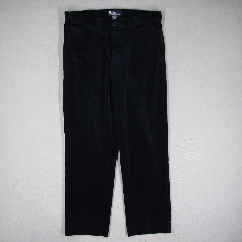 Polo Ralph Lauren Mens 35 Navy Blue Corduroy Pants Straight Leg Vintage
